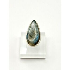 Labradorite Sterling Silver Statement Ring Size 8‎